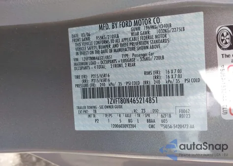 2006 Ford Mustang V6 from USA, damaged, VIN 1ZVFT80N465214851